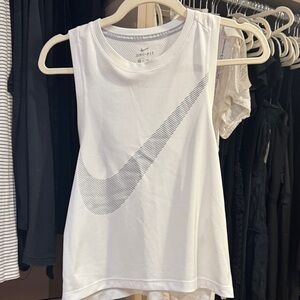 Nike White Tank Top with Logo